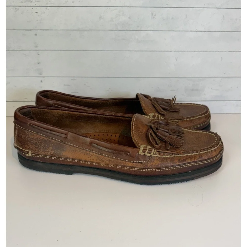 Cole Haan Mens 11 N Brown Leather Tassel Kiltie Loafers Style 4156